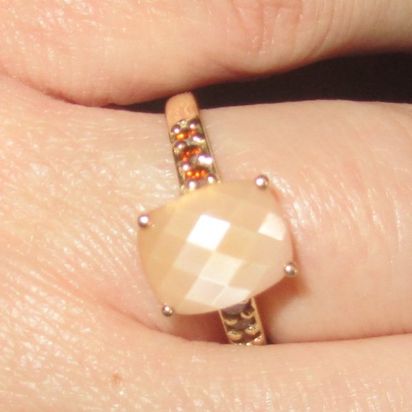 Jewelry - 14k Peach Moonstone and Orange Diamond